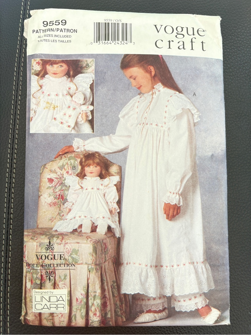 Vogue Craft Pattern 9549 for 18” Doll and Girl’s Nightgown